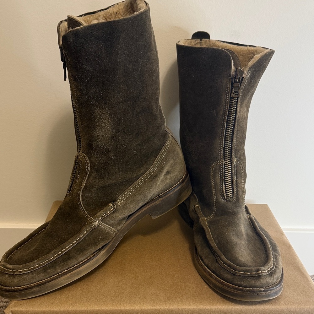 John Varvatos Brown Suede Boots